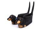Handmade Felted Wool Dachshund Slippers with Suede Soles