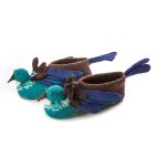 Handmade Felted Wool Hummingbird Slippers with Suede Soles