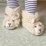 Handmade Felted Wool Sheep Slippers with Suede Soles