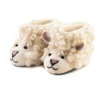 Handmade Felted Wool Sheep Slippers with Suede Soles