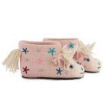Handmade Felted Wool Unicorn Slippers with Suede Soles