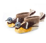 Handmade Felted Wool Duck Slippers with Suede Soles