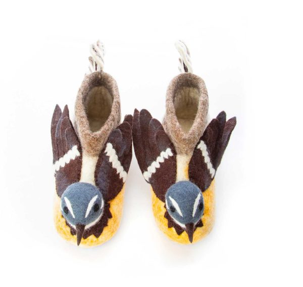 Handmade Felted Wool Duck Slippers with Suede Soles