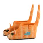 Handmade Felted Wool Cat Slippers with Mouse Detail