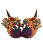 Handmade Felted Wool Pheasant Slippers with Suede Soles
